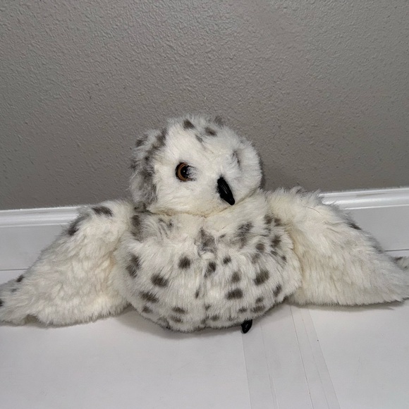 Folkmanis Snowy Owl Full Body Puppet Plush Head Turns 11" - Picture 2 of 7